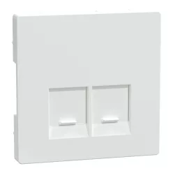 MERTEN Fedlap, 2xRJ45 aljzathoz, System-D, lótuszfehér