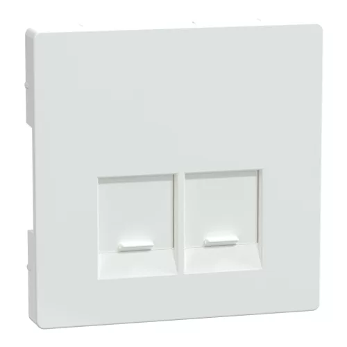 MERTEN Fedlap, 2xRJ45 aljzathoz, System-D, lótuszfehér