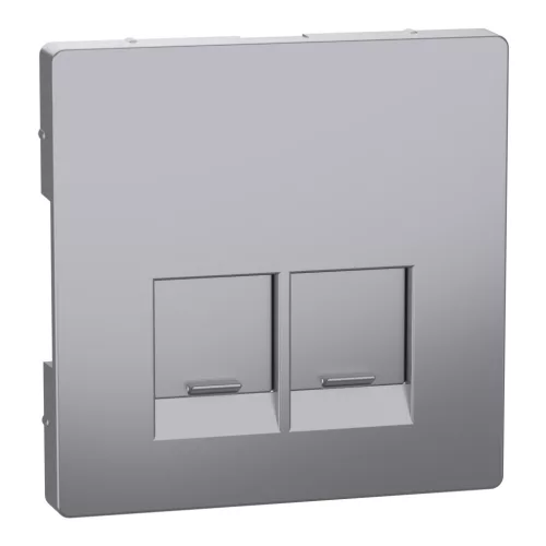 MERTEN Fedlap, 2xRJ45 aljzathoz, System-D, acél
