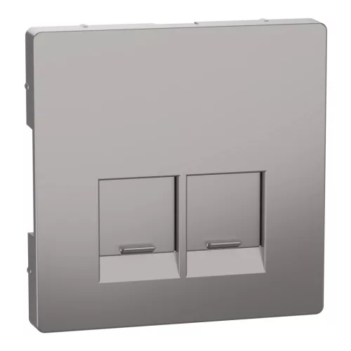 MERTEN Fedlap, 2xRJ45 aljzathoz, System-D, nikkel