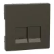 MERTEN Fedlap, 2xRJ45 aljzathoz, System-D, mokka
