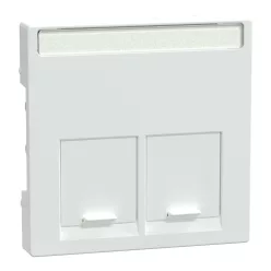   MERTEN Fedlap, 2xRJ45 aljzathoz, feliratozható, System-M, aktívfehér