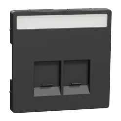   MERTEN Fedlap, 2xRJ45 aljzathoz, feliratozható, System-D, antracit