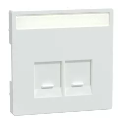   MERTEN Fedlap, 2xRJ45 aljzathoz, feliratozható, System-D, lótuszfehér