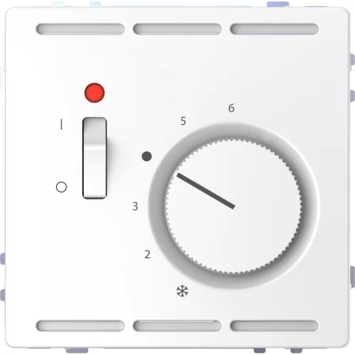 MERTEN Szobatermosztát, kapcsolóval, 250 V, 10A, System-D, lótuszfehér