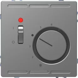  MERTEN Szobatermosztát, kapcsolóval, 250 V, 10A, System-D, acél
