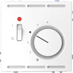   MERTEN Szobatermosztát, kapcsolóval, 24 V, System-D, lótuszfehér
