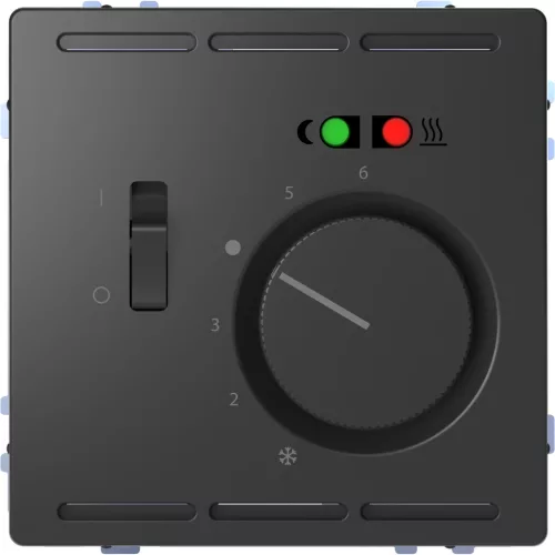 MERTEN Padlótermosztát, kapcsolóval, 250 V, 10A, System-D, antracit