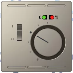  MERTEN Padlótermosztát, kapcsolóval, 250 V, 10A, System-D, nikkel
