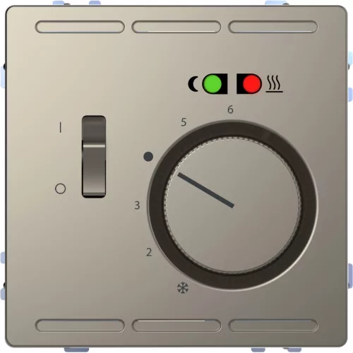 MERTEN Padlótermosztát, kapcsolóval, 250 V, 10A, System-D, nikkel