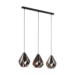 CARLTON 1 Függ. E27 3x60W fekete@