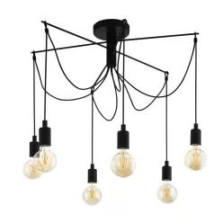Függeszték E27 6x60W fekete MUSARA@
