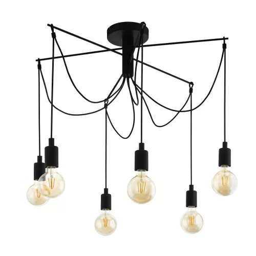 Függeszték E27 6x60W fekete MUSARA@