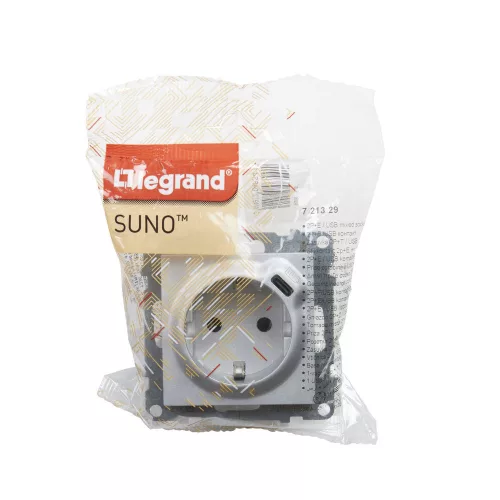 SUNO 2P+F CSATLALJ.RUG.+USB-C ALUMÍ