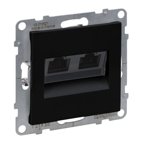SUNO 2xRJ45 Cat.6A UTP FEKETE