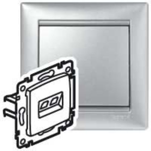 VALENA TEL.2xRJ45 CAT5e UTP  ALUM.