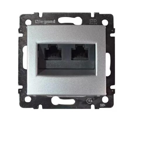 VALENA TEL.2XRJ45 CAT5e UTP ALUMÍNI