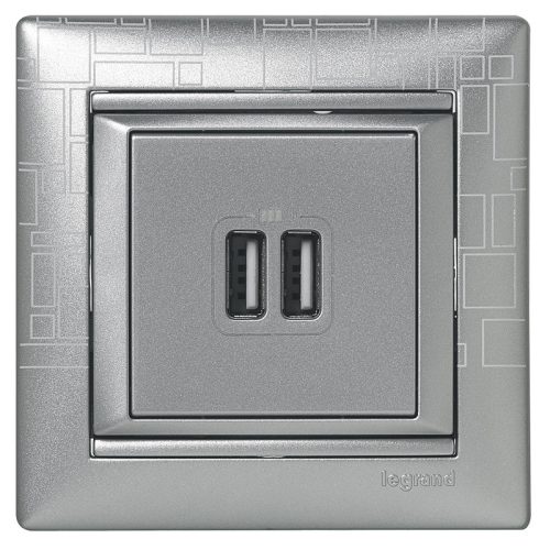VALENA 2xUSB TÖLTO ALJ,1500mA,ALUMÍ