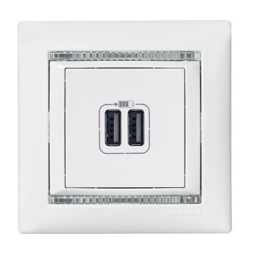 VALENA 2xUSB TÖLTO ALJ,1500mA,FEHÉR