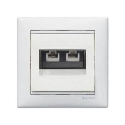 VALENA TEL.2xRJ45 CAT5e UTP  FEHÉR