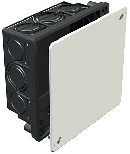 KÖTŐDOBOZ  150x150x65 FEKETE SÜLLY.
