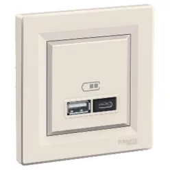 ASFORA DUPLA USB TÖLTŐ A+C 45W BÉZS