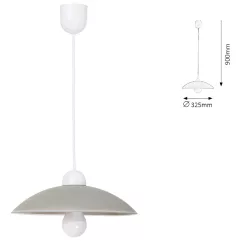 CUPOLA függ.E27 60W fix szürke@