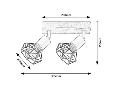 ZEUS,BEL.SPOT,E14 2XMAX40W,FEKETE,T