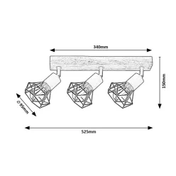 ZEUS,BEL.SPOT,E14 3XMAX40W,FEKETE,T