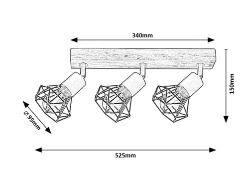 ZEUS,BEL.SPOT,E14 3XMAX40W,FEKETE,T