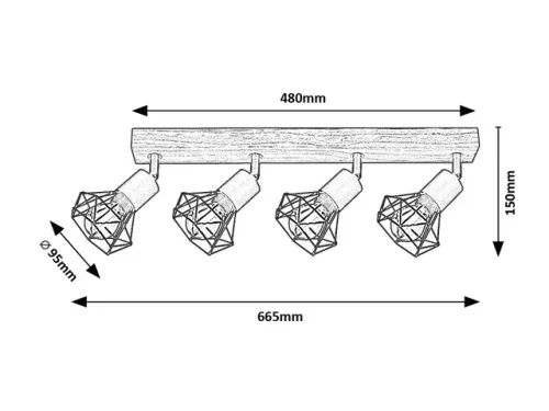 ZEUS,BEL.SPOT,E14 4XMAX40W,FEKETE,T