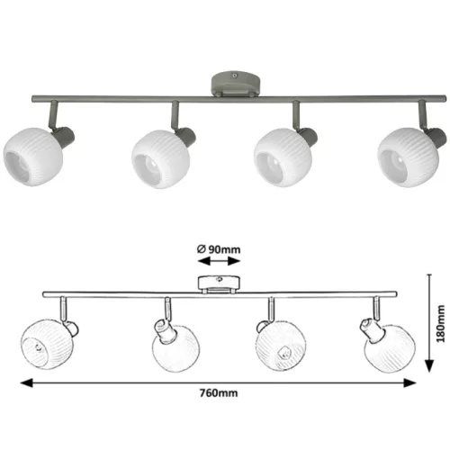 SORAYA,BEL.SPOT, E14 4X MAX 40W,SZ#@