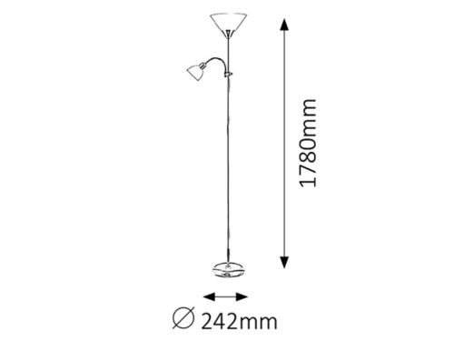 ÁLLÓLÁMPA 1*100W E27+E14 25W ARANY@