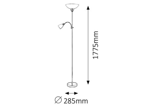 ÁLLÓLÁMPA 1*60W E27+E14 40W BRONZ@