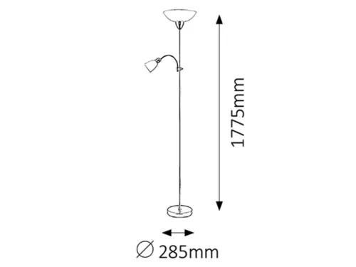 ÁLLÓLÁMPA 1*60W E27+E14 40W BRONZ@
