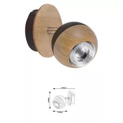 ARTHUR spot GU10 35W tölgy/fk.#