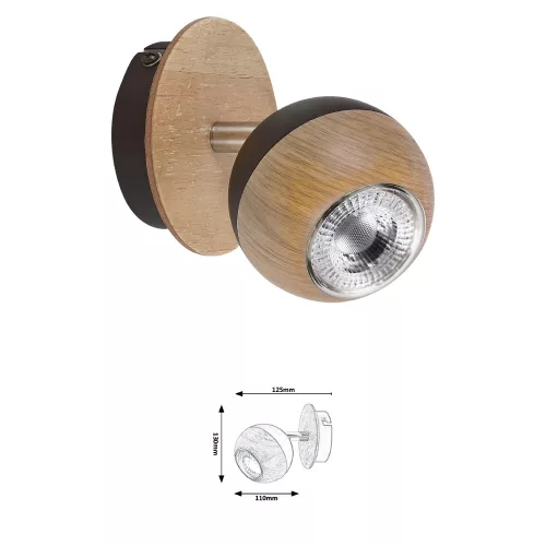 ARTHUR spot GU10 35W tölgy/fk.#