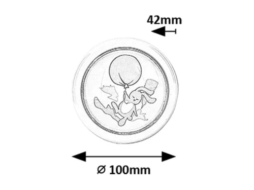 Hopply pushlight, 0,3W D10cm nyuszi