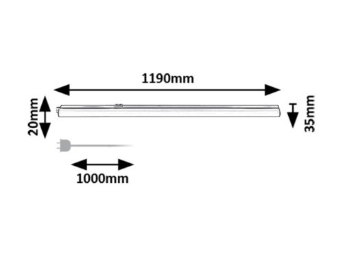 Bareg pultmeg. LED16W L119cmfehér@