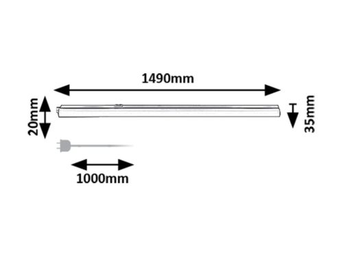 Bareg pultmeg. LED20W, L149cm,fehér@