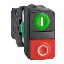 NYOMÓGOMB KETTŐS PIR-ZÖLD KOMPL IP4