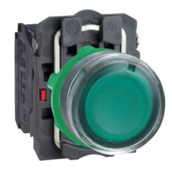 NYOMÓGOMB VIL LED 240V KPL ZÖLD