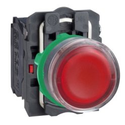 NYOMÓGOMB VIL LED 240V KPL PIROS