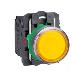 NYOMÓGOMB VILÁG.LED 230V SÁRGA