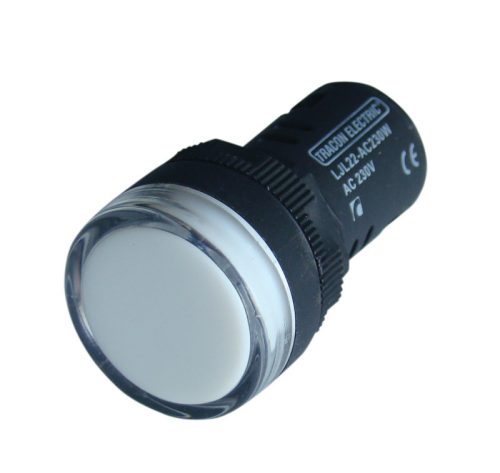 JELZŐLÁMPA 22mm-es LEDES 12V FEHÉR