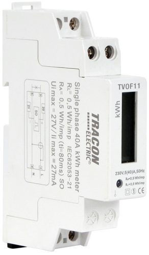 FOGYASZTÁSMÉRŐ 1F 5/40/A LCD KIJELZ.