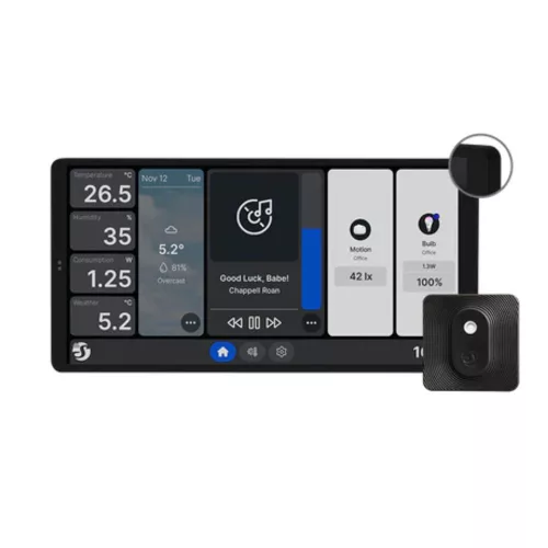 Shelly Wall Display X2 Wi-Fi+Bluetooth villanykapcsoló + érintőképernyős vezérlőpanel (fekete kerettel) + BLU H&T szenzor