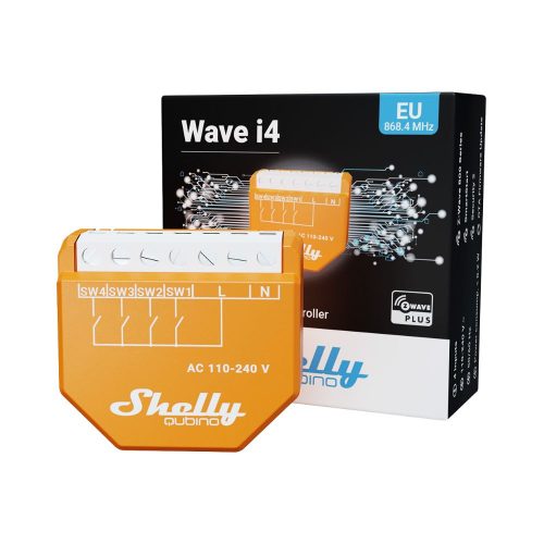 Shelly WAVE i4 vezeték nélküli okos bemeneti modul, Z-Wave EU Long Range verzió