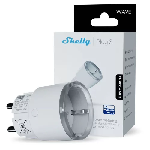 Shelly Wave Plug S, fogyasztásmérős okoskonnektor, Z-Wave