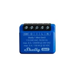   Shelly 1 Mini GEN3, egy áramkörös WiFi + Bluetooth okosrelé